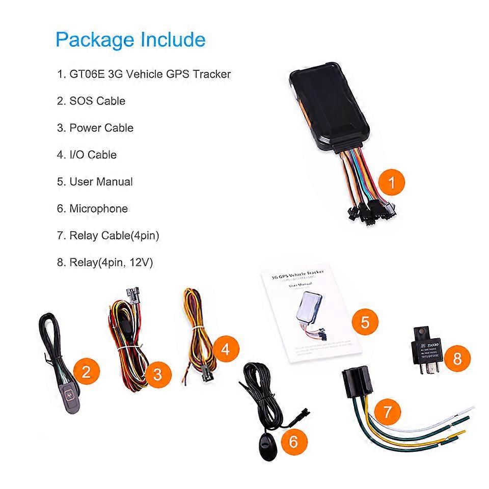 JIMIMAX GT06E 3G Car GPS Tracking Vehicle Tracker Blocco remoto Suono spia con sensore porta Taglio carburante tramite APP per localizzatore di flo...