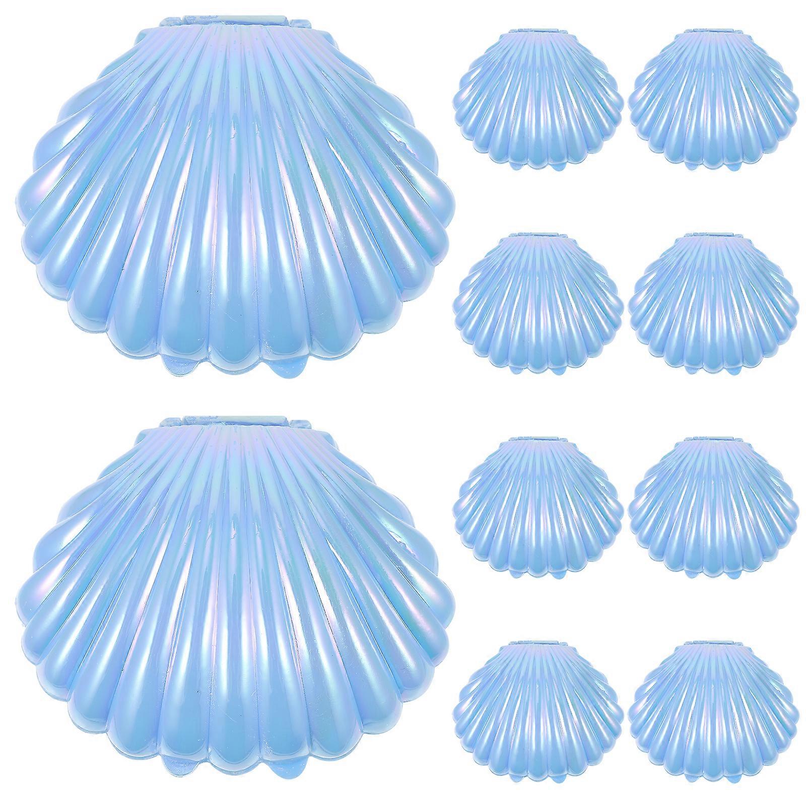 10pcs Shell Candy Boxes Shell Storage Container Jewelry Box Wedding Party Favor Sky-blue