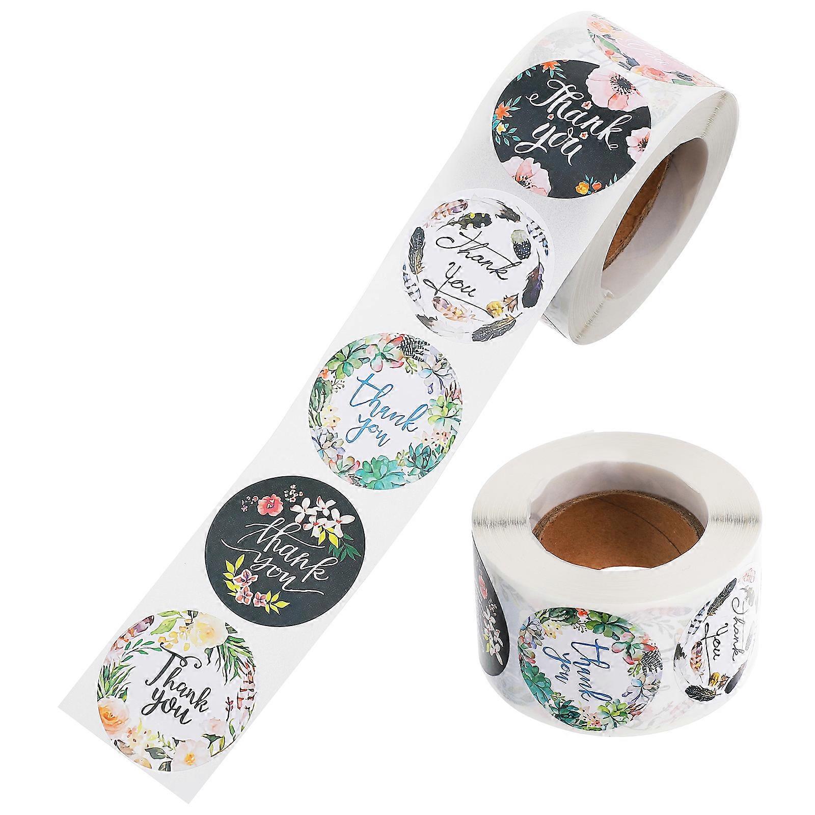 2 Rolls/1000PCS Gift Label Sticker Self-adhesive Envelope Sealing Sticker