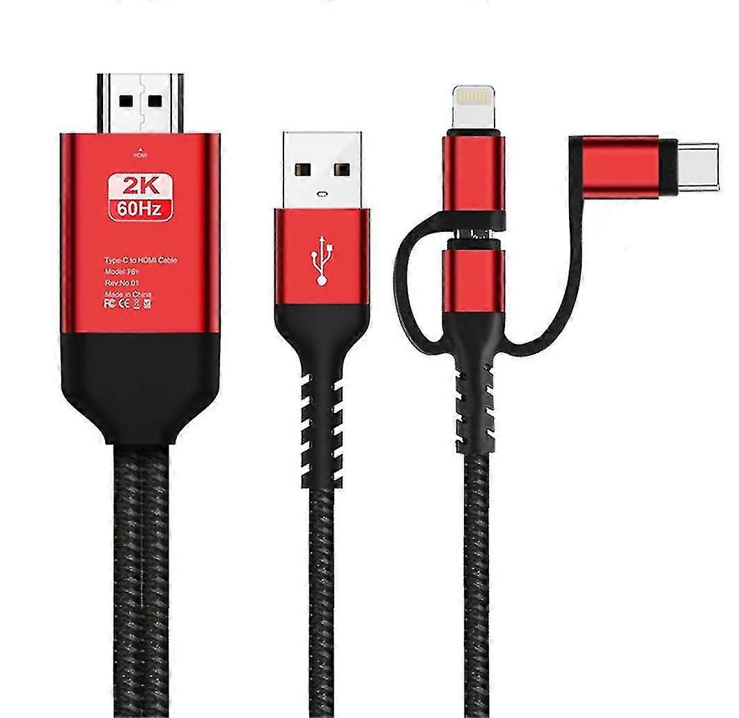 3 in 1 Mhl Usb Tipo C a Hdmi Cavo 1080p Hd Tv Adattatore per Android e Ios