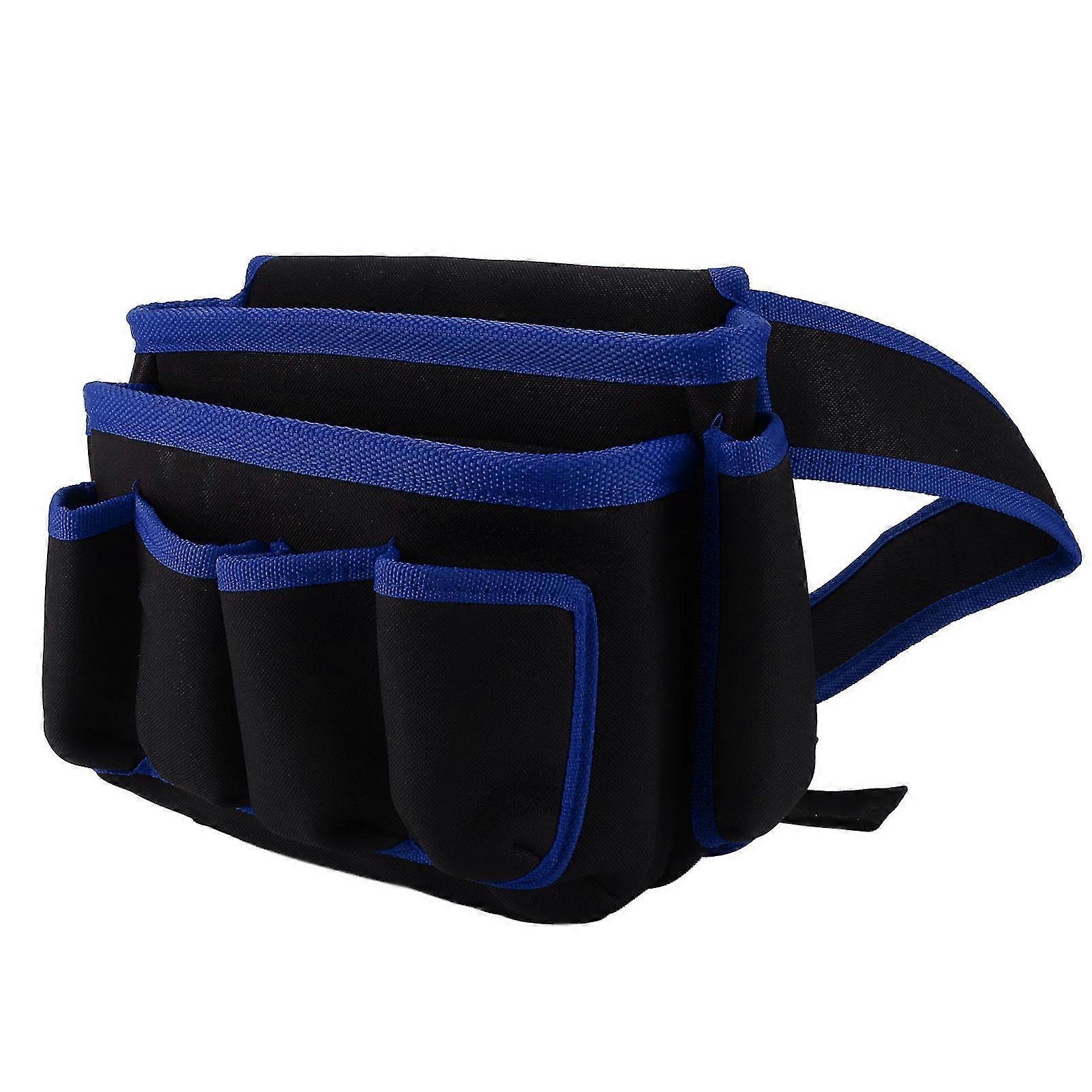Adjustable Multifunctional Tool Belt Waist Pouch with Multi Pockets for Electrical Tools - Blue Edge