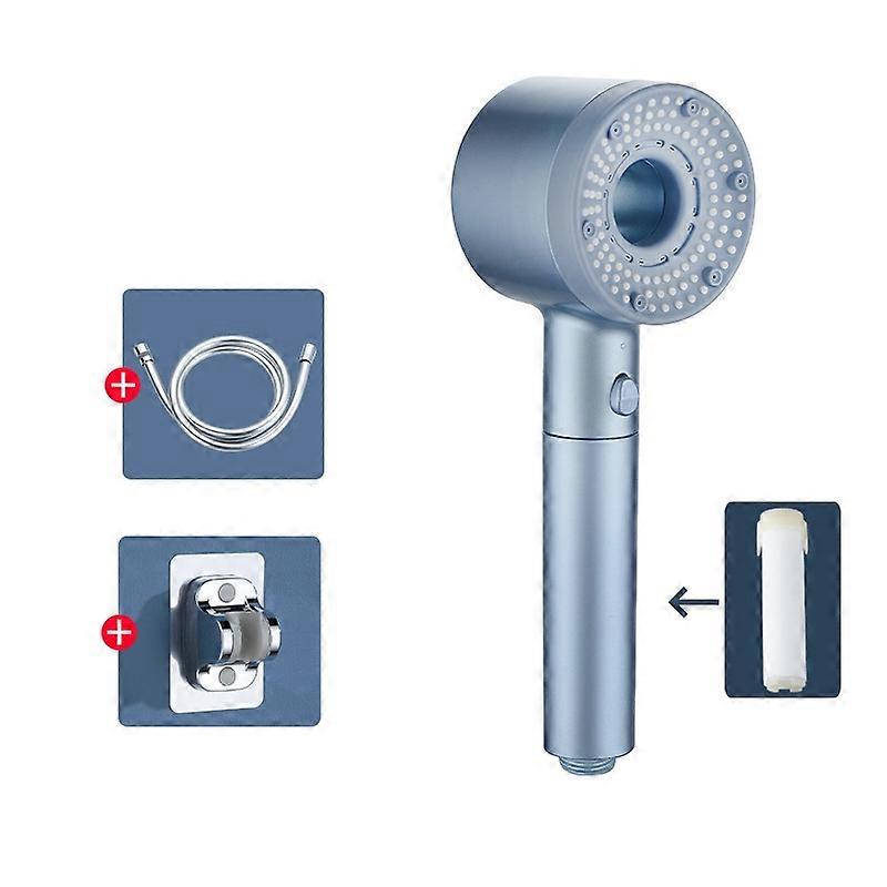 High-Pressure Handheld Shower Head Kit Silver