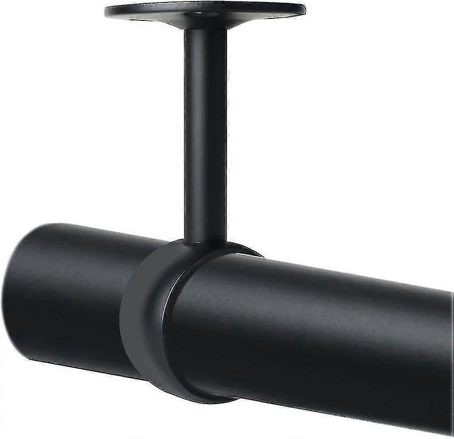 Curtain Rod Bracket Wardrobe Rod Bracket Ceiling Bracket Matt Black Diameter 32 Mm, 2 Pcs-yu-Good