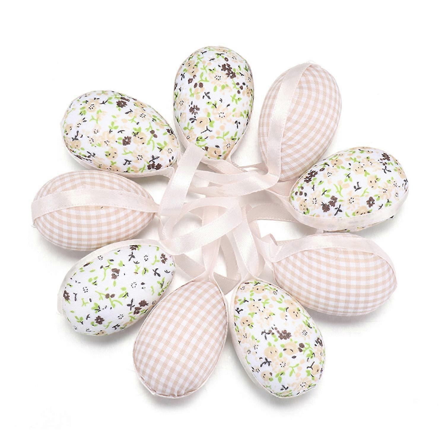 9Pcs/Pack Hanging Egg Decor Fine Workmanship Shatterproof Polystyrene Styrofoam Mini Happy Easter Co