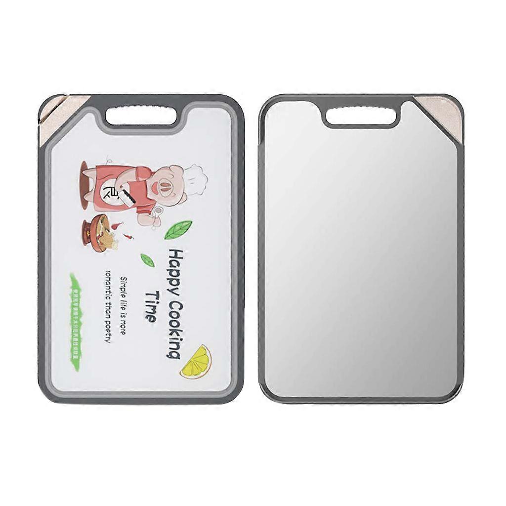 Doppelseitiges Schneidebrett mit Messerschärfer Gemüse Obst Lebensmittel Schneideblock Edelstahl Küchenzubehör