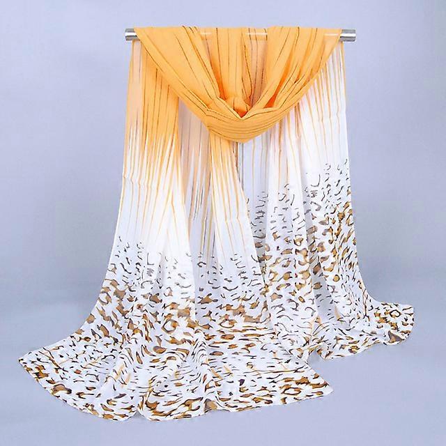 1 stk. lange chiffon leopardprint tørklæder designer damemode nyt design påfugleblomstprint tørklæder 50 * 160 cm