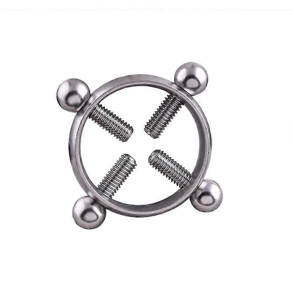 Adjustable Titanium Round Fake Non-piercing Nipple Ring Shield Jewelry