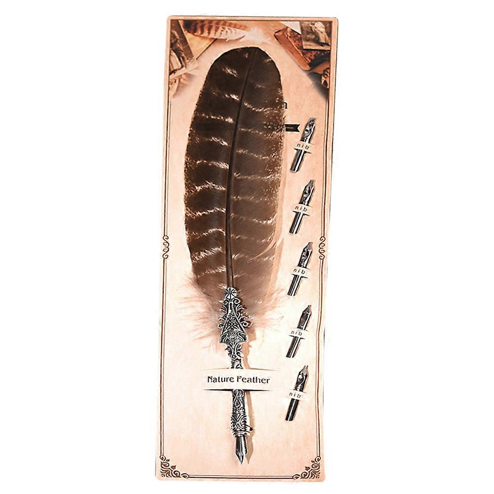 Classical Vintage Feather Fountain Pen Calligraphy Quill Dip Pen Home Decor Gift