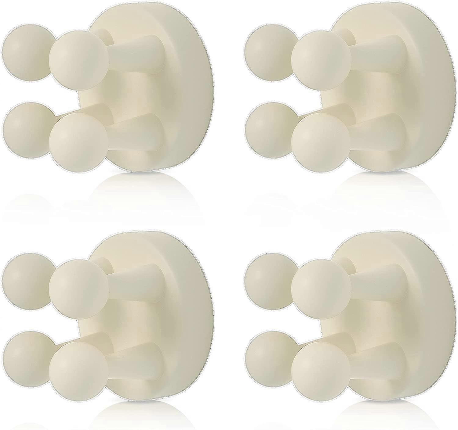 4 pcs Silicone Toothbrush Holder Multi-Function Hook Waterproof self Adhesive Single Toothbrush Hook Plug Holder