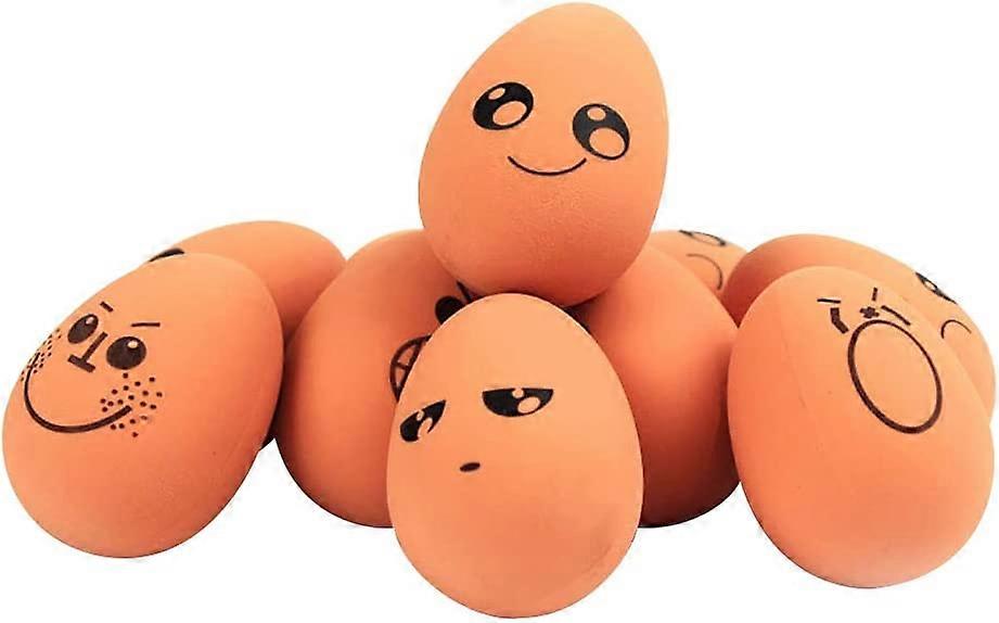 5 PCS Expression Dog Egg Toy, Rubber Bouncing Egg Puppy Chew Toy for Teeth Cleaning