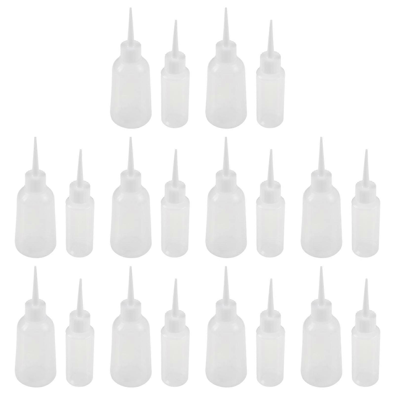 20pcs Plastic Squeeze Bottles  Small Clear Empty Squirt Bottle Pointed Glue Bottle