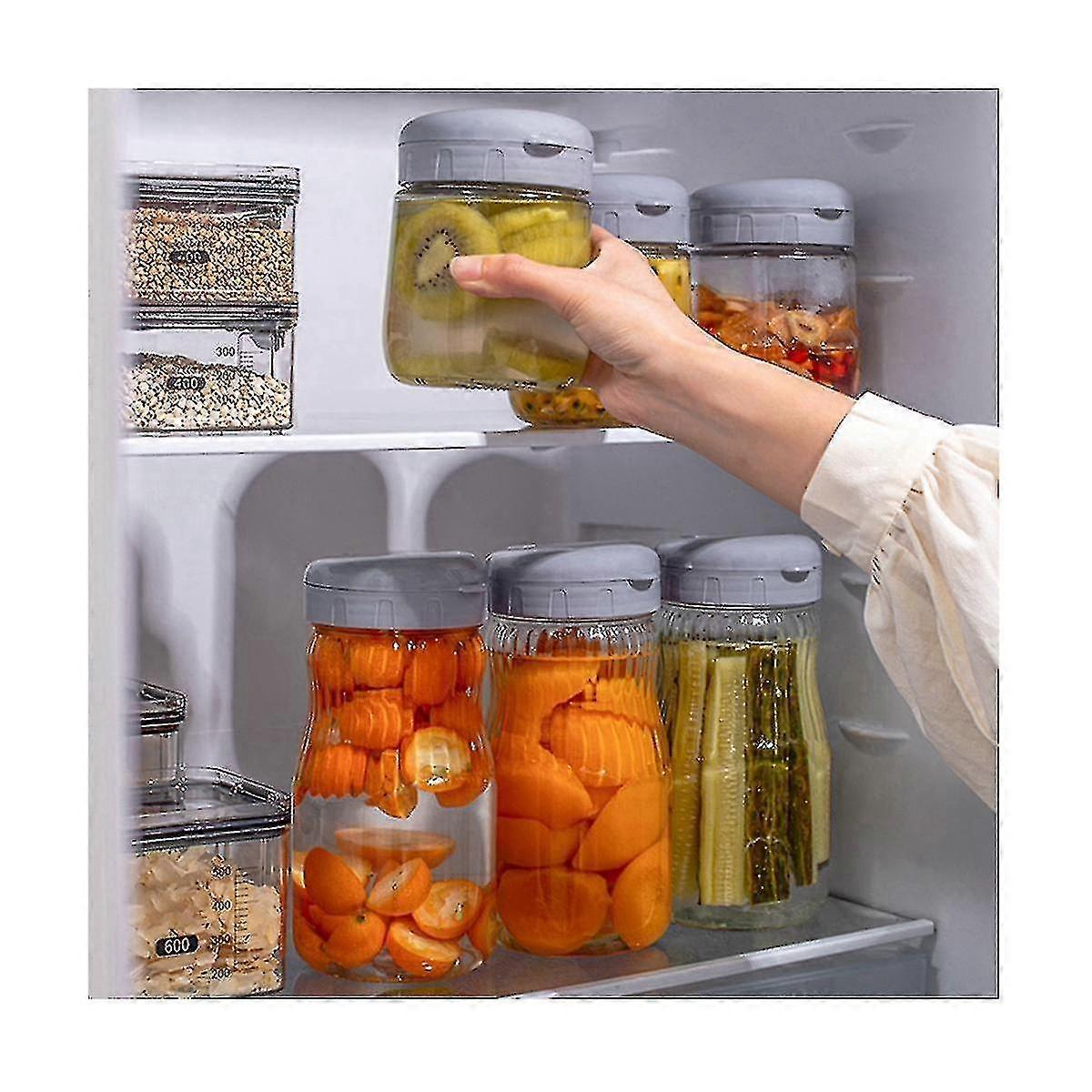 500/980ml Set luftdichtes Glas Kimchi Beizglas in Lebensmittelqualität Tragbarer Behälter