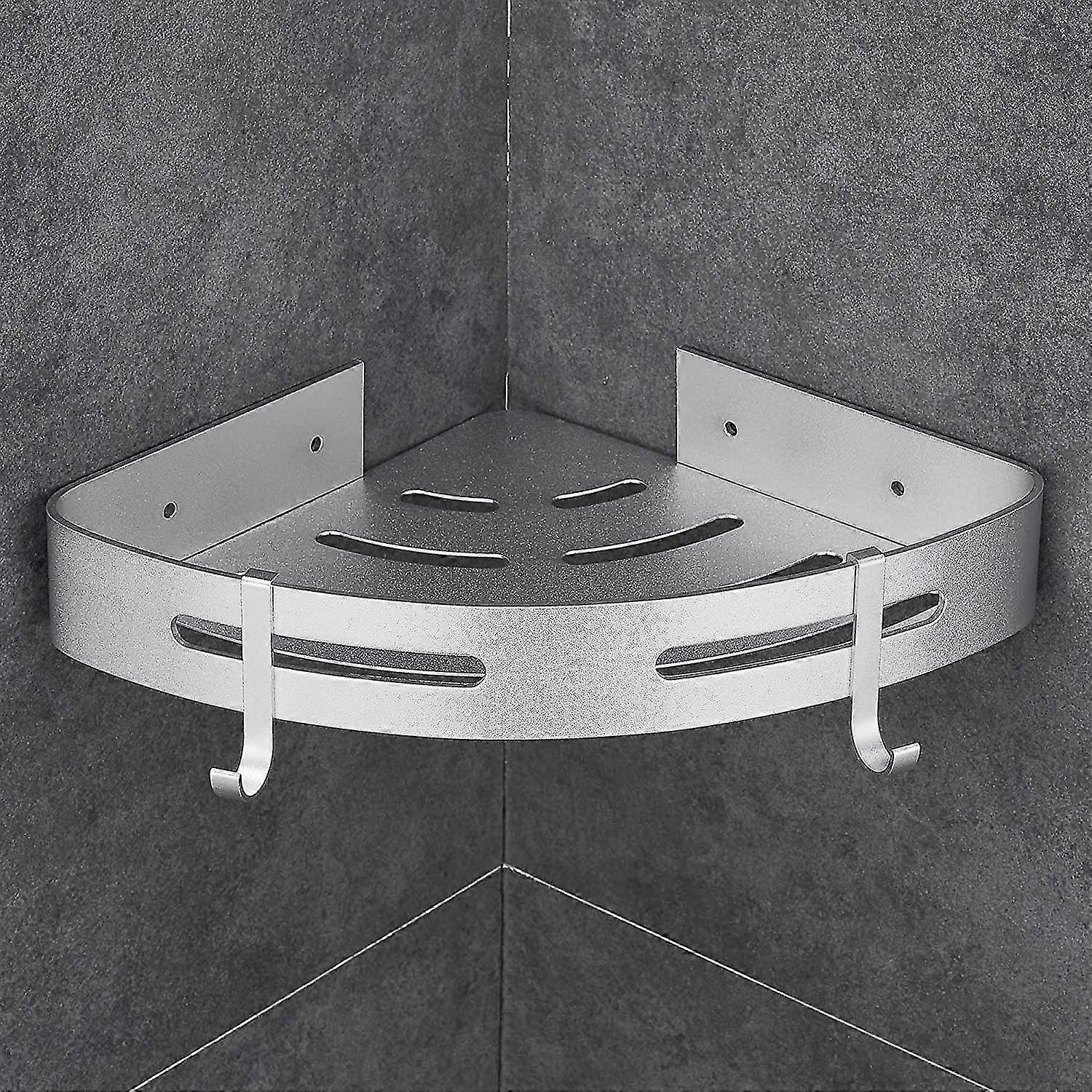 Bathroom Storage Shelf Triangle Shelf Anti-rust Non-perforated Single Layer Silver