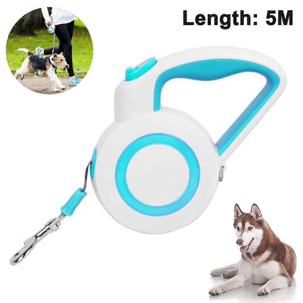 Retractable Dog Leash, 360 Tangle-Free Heavy Duty Reflective Walking Dog Leash Ribbon with Anti-Slip-Blue