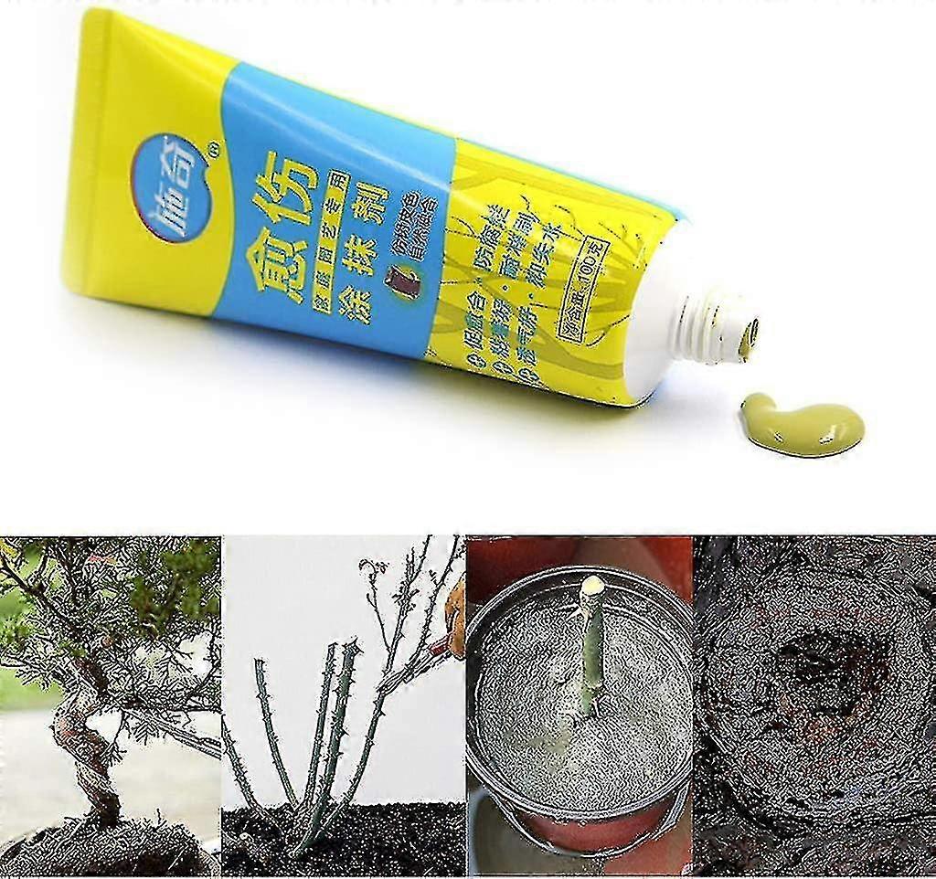 100g Tree Wound Bonsai Cut Paste Smear Agent Pruning, Plant Restoring Regrowth Sealant With Brush Tw