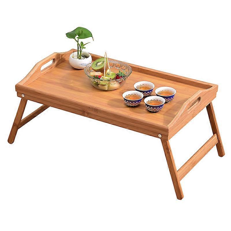 Bed Tray Table with Foldable Legs,Bamboo Breakfast Tray