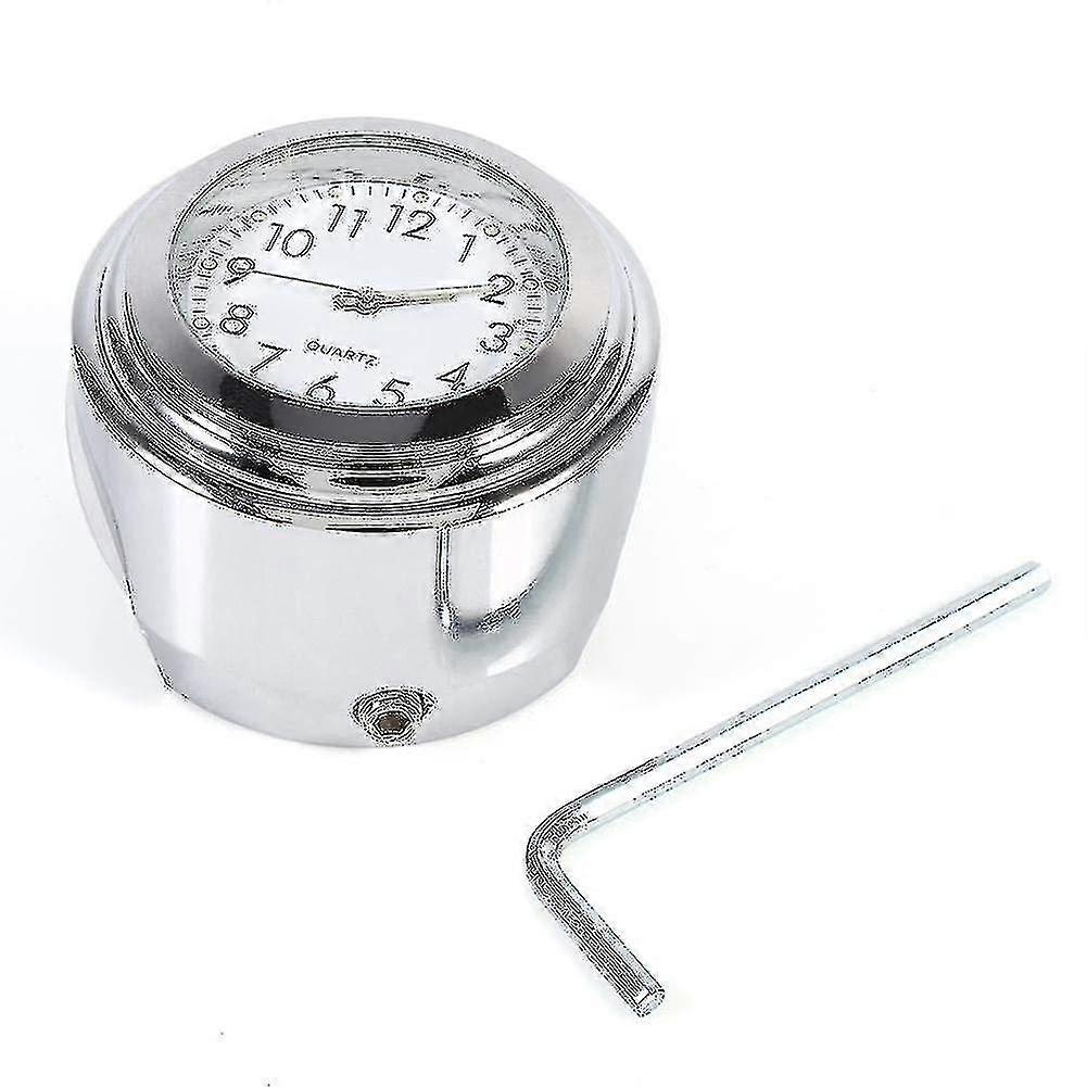 Motorcycle Clock 7/8inch 1inch Motorcycle Handlebar Mount Watch Precise Time Keeping Dial Clock White