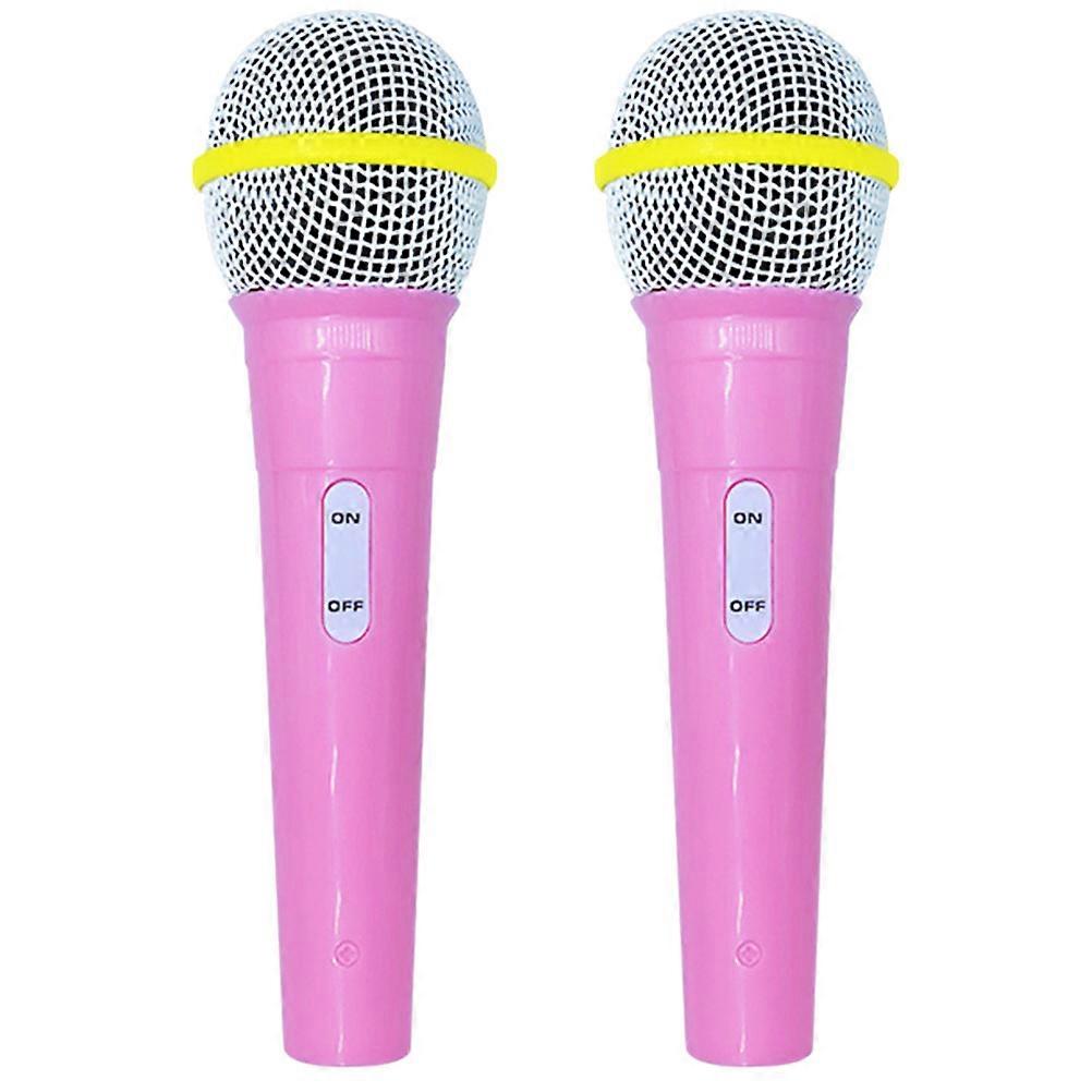 2Pcs Simulated Microphone Toys Colored Kids Microphone Stage Pretend Microphone Party Props
