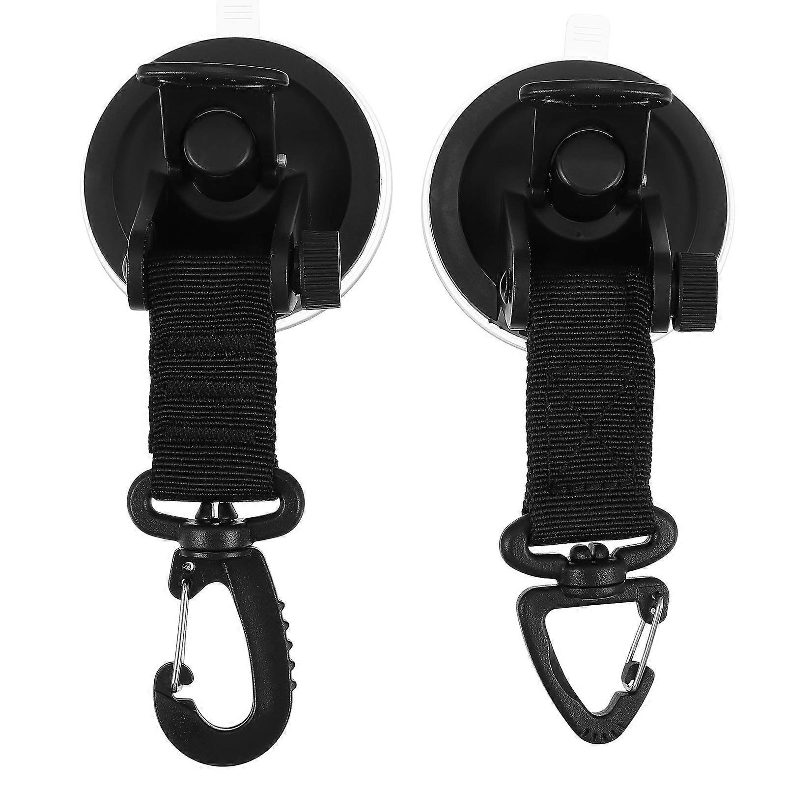 2Pcs Heavy Duty Suction Cup Hooks Practical Suction Cup Anchor for Car (Black)