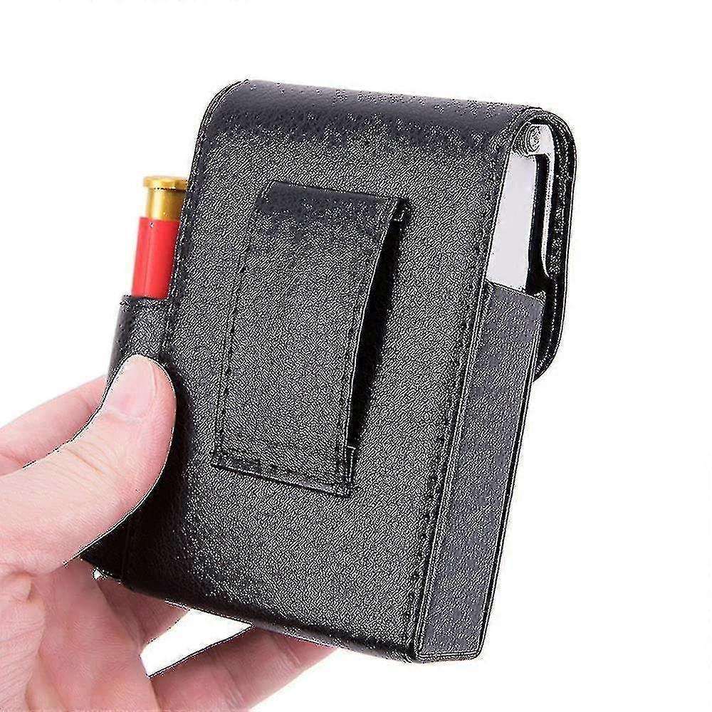 Cigarette Case With Pu Leather, Stainless Steel Bracket Cigarette Storage Box