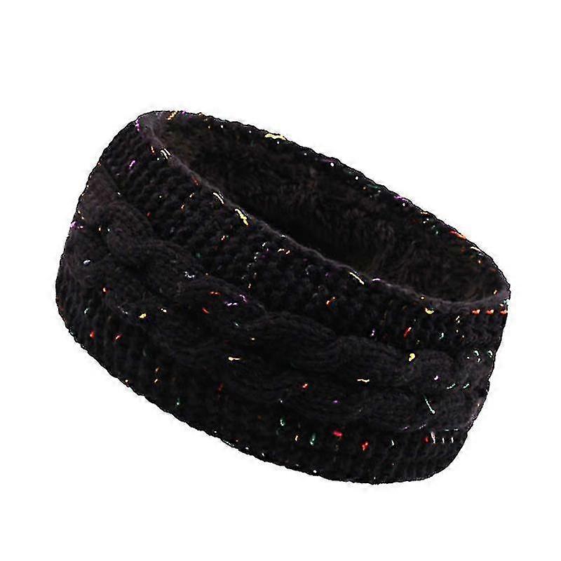 Fleece Lined Winter Turban Knitted Wide Keep Warmer Headband Elastic Headwrap