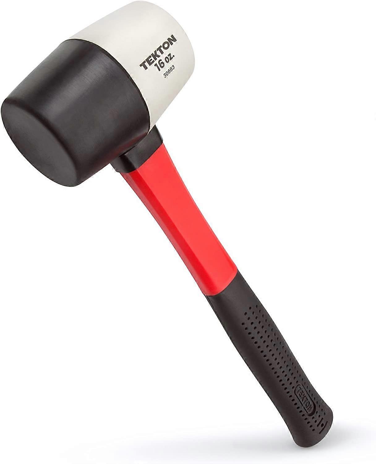 TEKTON 30683 مقبض من الألياف الزجاجية مطرقة مطاطية بيضاء / سوداء ، 16 أونصة أبيض / أسود
