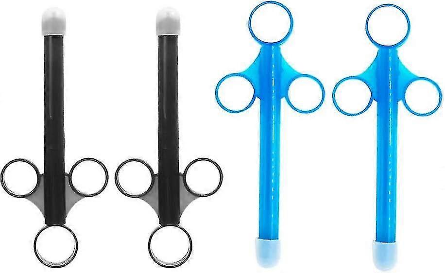 4pcs Lubricant Oil Injectors Safety Vaginal Lube Propellers Lube Syringes Disposable Anal Lube Applicator Syringe Injector Lube Syringes (blue+ Black)