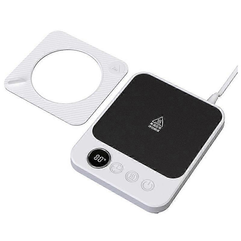 デスク用コーヒーカップウォーマー、電気加熱マグカップウォーマー、自動シャットオフ、オフィスデスクホームキッチンホワイトEUプラグ