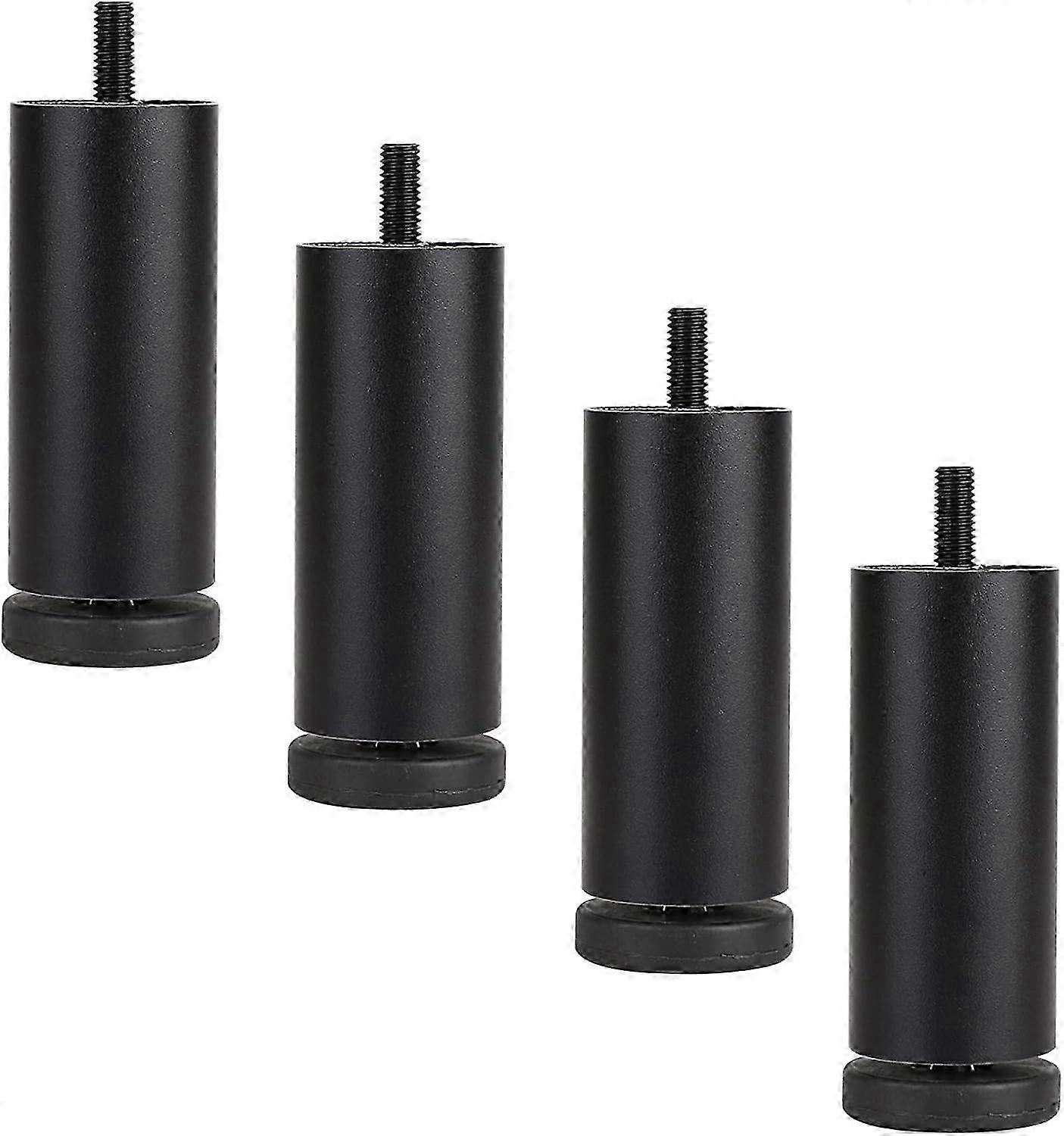 4 قطع أرجل أثاث من سبائك الألومنيوم ، أقدام خزانة معدنية DIY ، أرجل أريكة مستديرة قابلة للتعديل ، تركيب برغي M8 (فضي 18 سم / 7.1 بوصة)