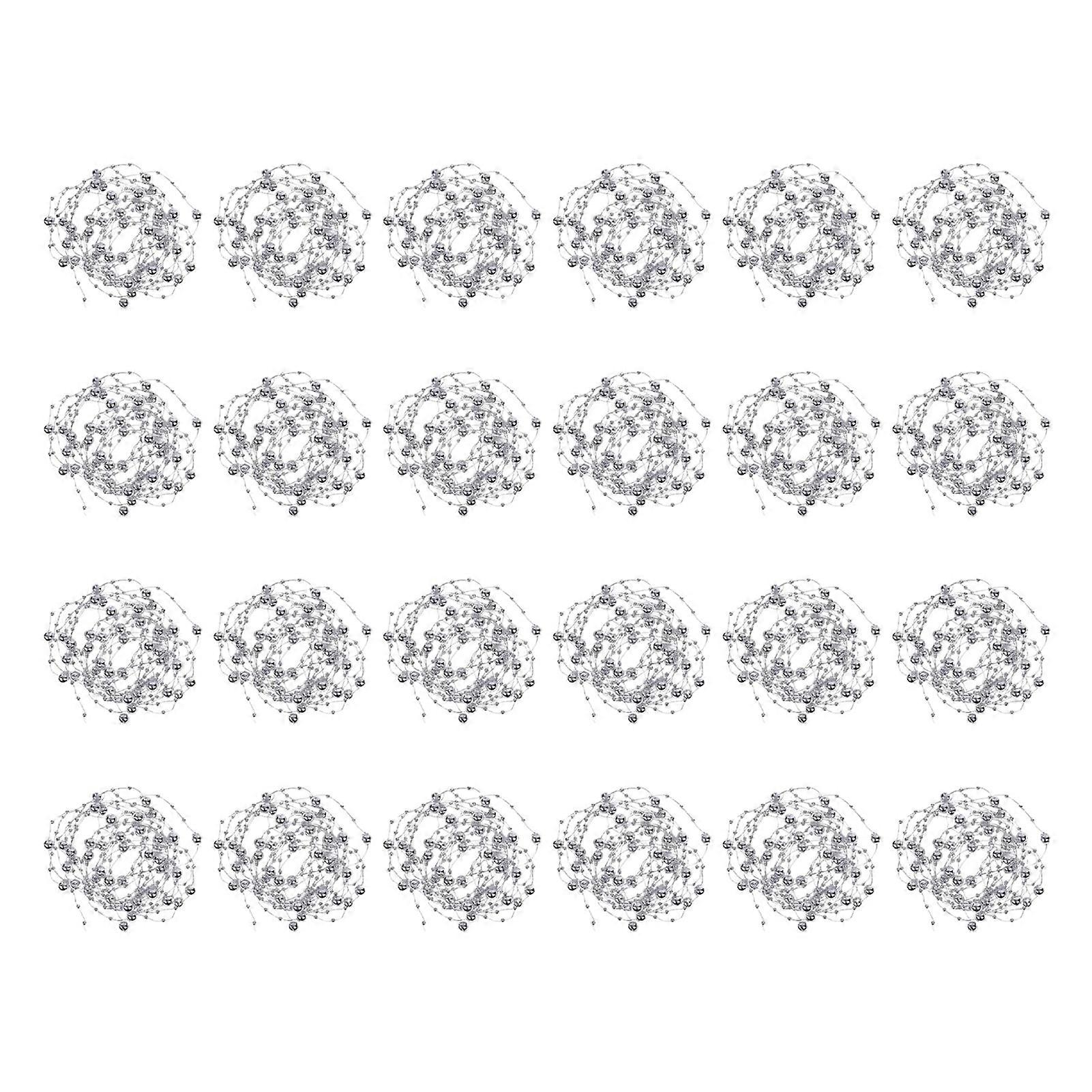 24 Pcs Artificial Pearl Bead Strings Vases Filler Beaded Strings Candle Cup Fillers Decorations for Wedding Party Centerpieces