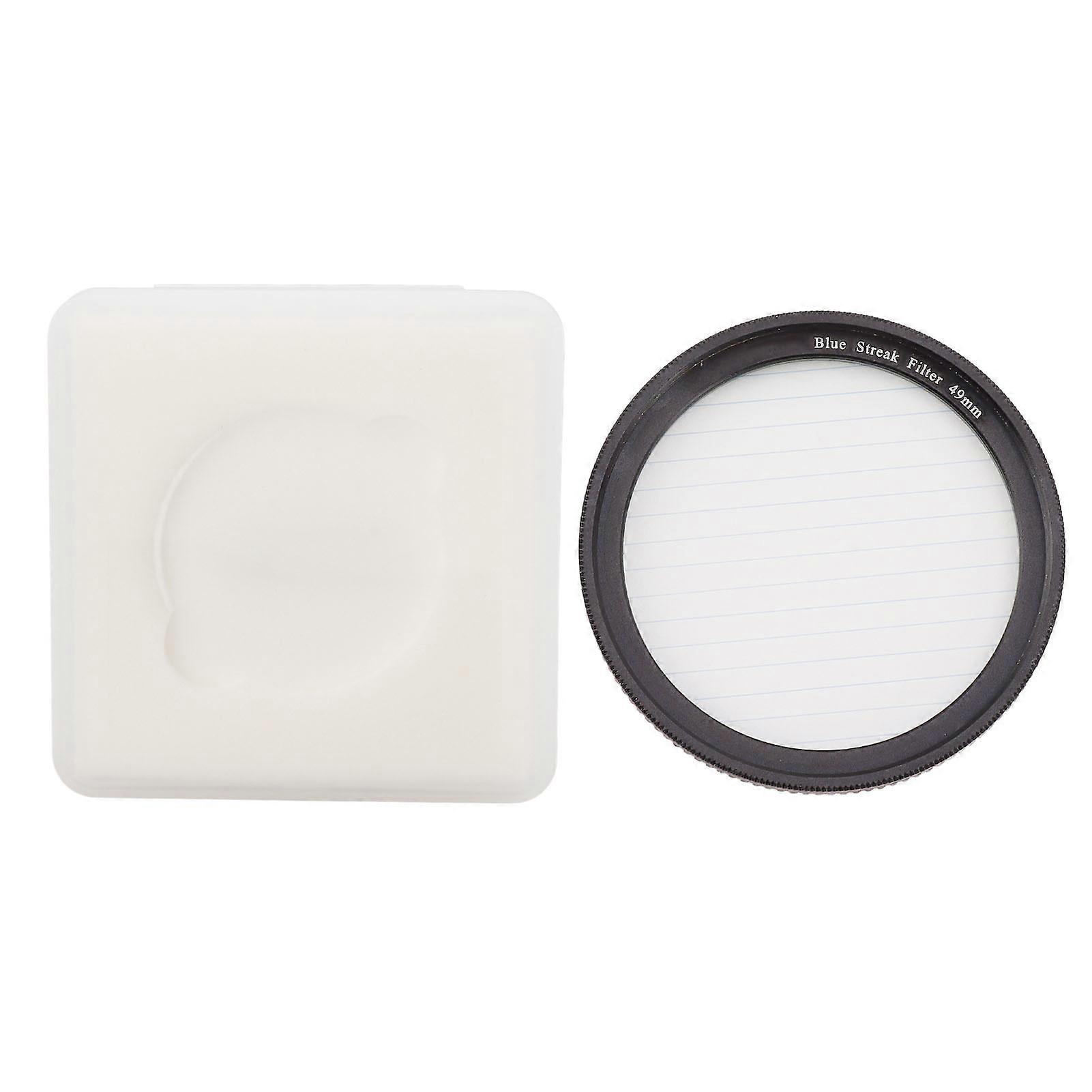 Blue Streak Special Effects Filter Micro Single Lens Camera Optical Glass Blue Streak Filter for Night Shooting 49mm