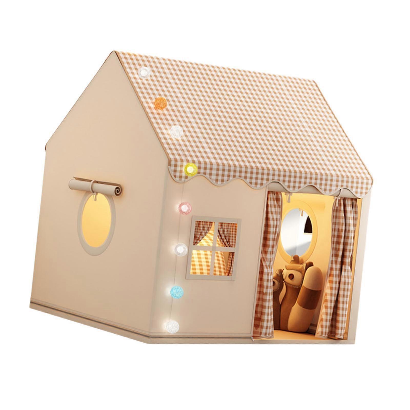 Barn lek tält bärbar hopfällbar barn prinsessa slott för pojkar flickor grå