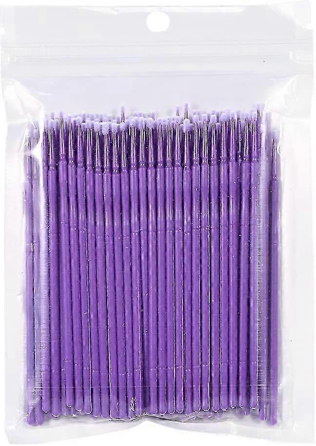 Cotons-tiges applicateurs de mascara jetables en nano coton, 100 pièces (violet)