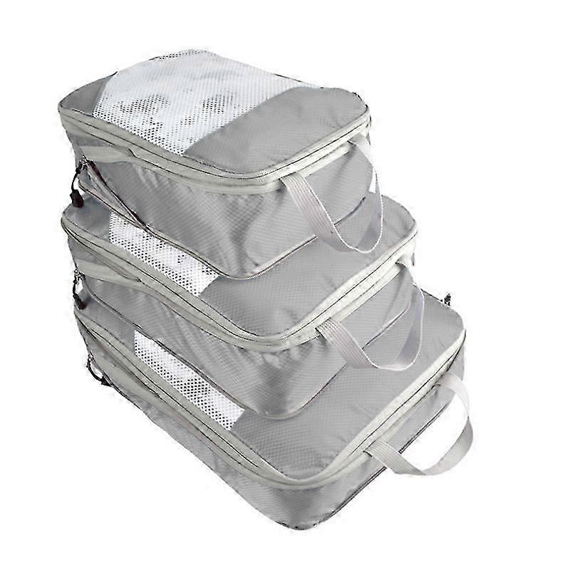 Suitcase Organization Set with Pack Cubes, Gray