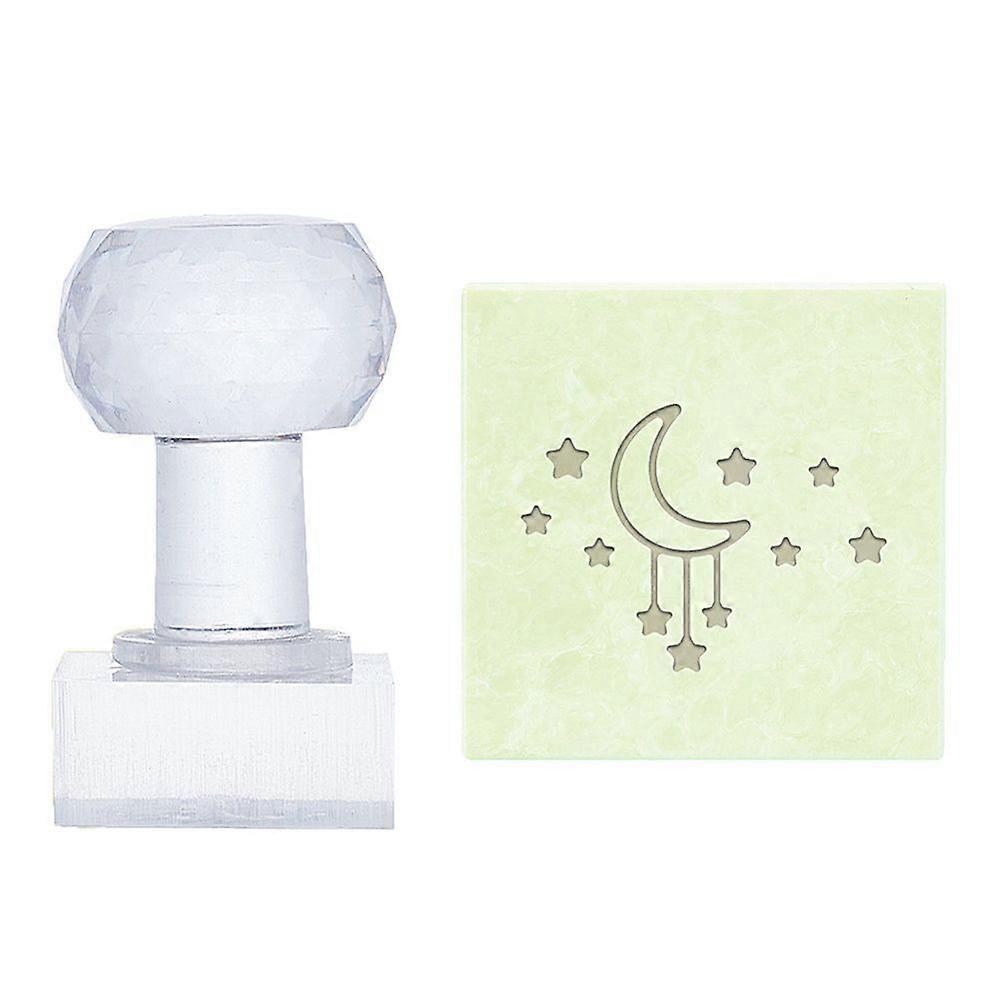 Clear Acrylic Soap Stamps DIY Soap Molds Supplies Rectangle Moon 51x19x37mm