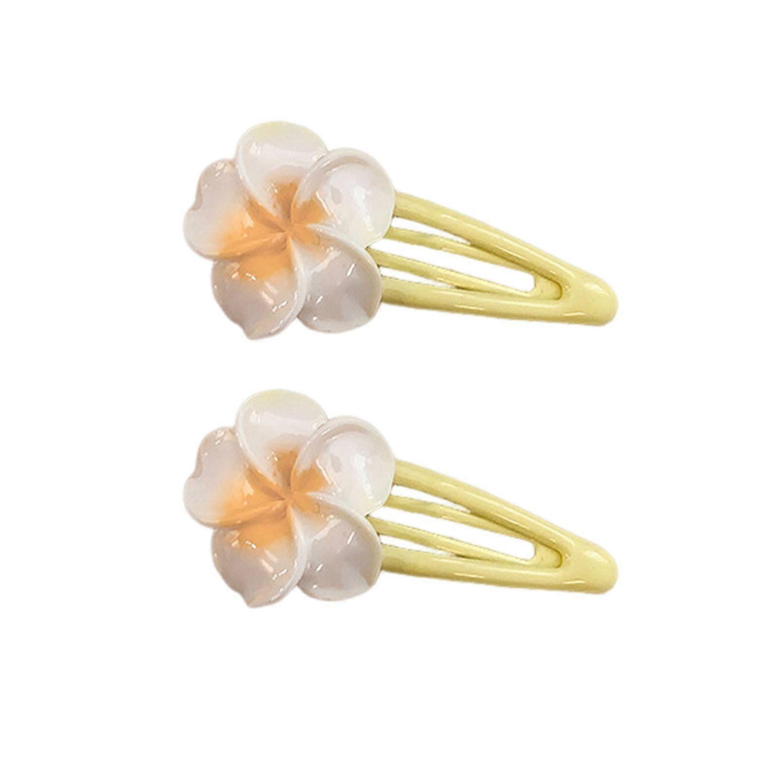Hair Clips Hair Ties Non-slip Sweet Plumeria Flower Hairpins Hair Rings Decorative Plastic Hair Accessories for Women Girls