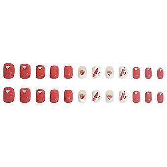 Mini Salão de Beleza Falso Nail Set Eco-friendly Unha Removível Com Cola Stick Jelly Glue Modelo