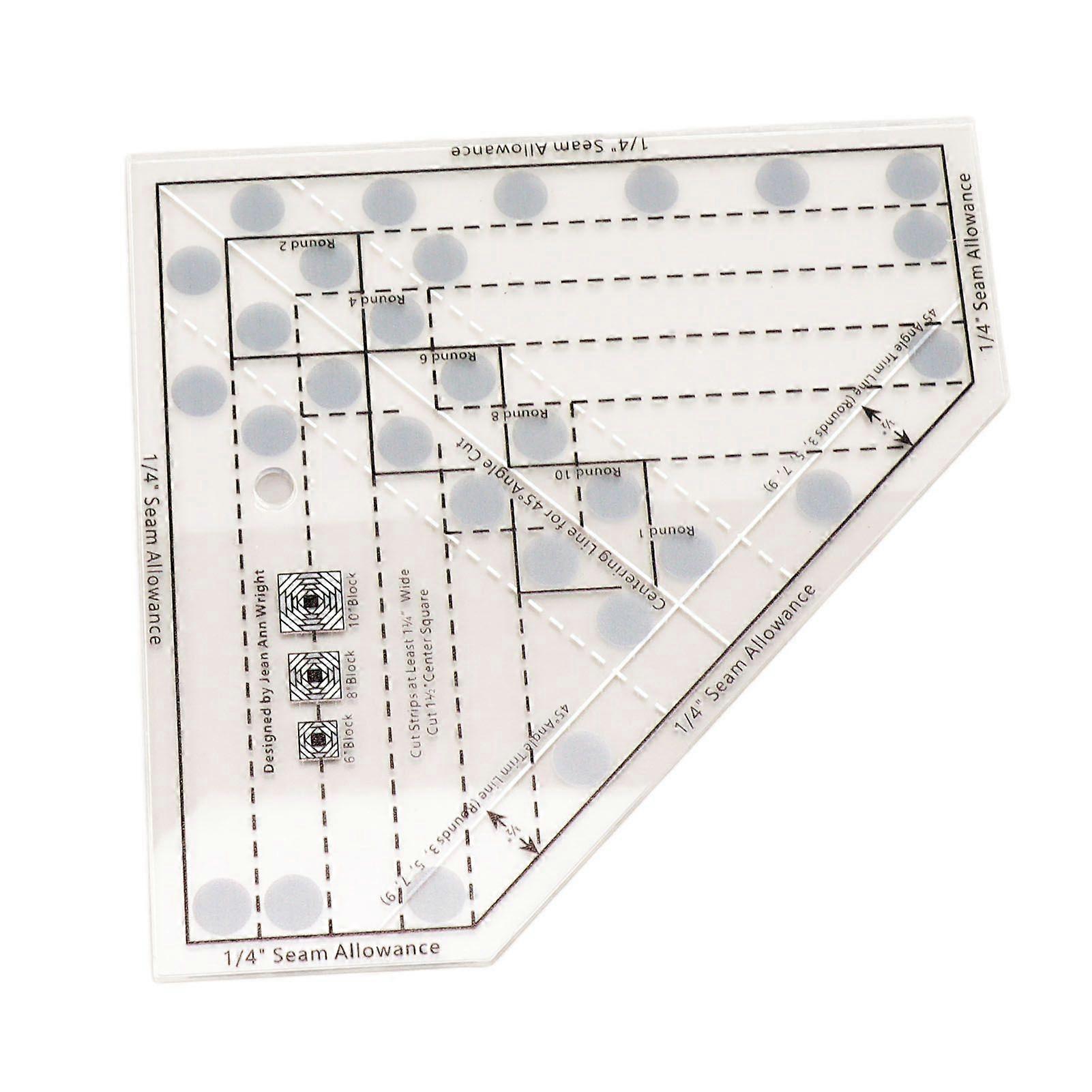 Mini Quilt Ruler Transparent Acrylic Precise Scale DIY Trim Tool Quilting Ruler for 6 8 10 Inch Finished Blocks