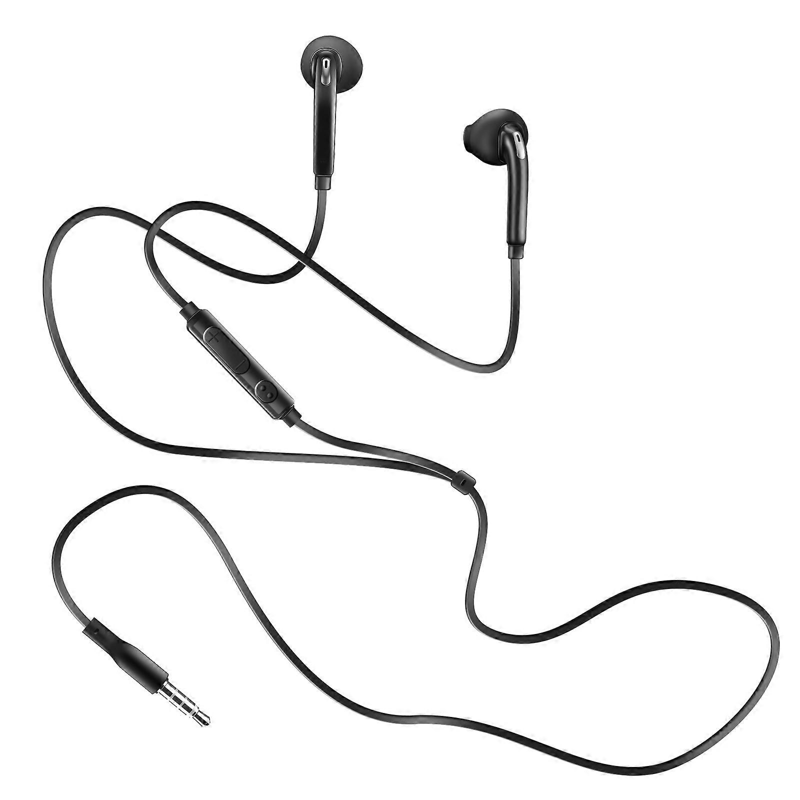 3.5 mm wired headphones with built-in microphone, Black