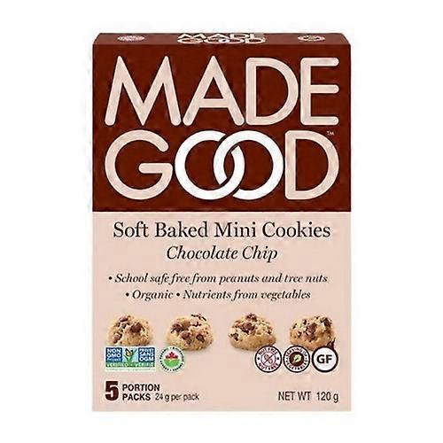 Madegood 有机软烤迷你饼干巧克力片，5 X 24 克（6 箱）