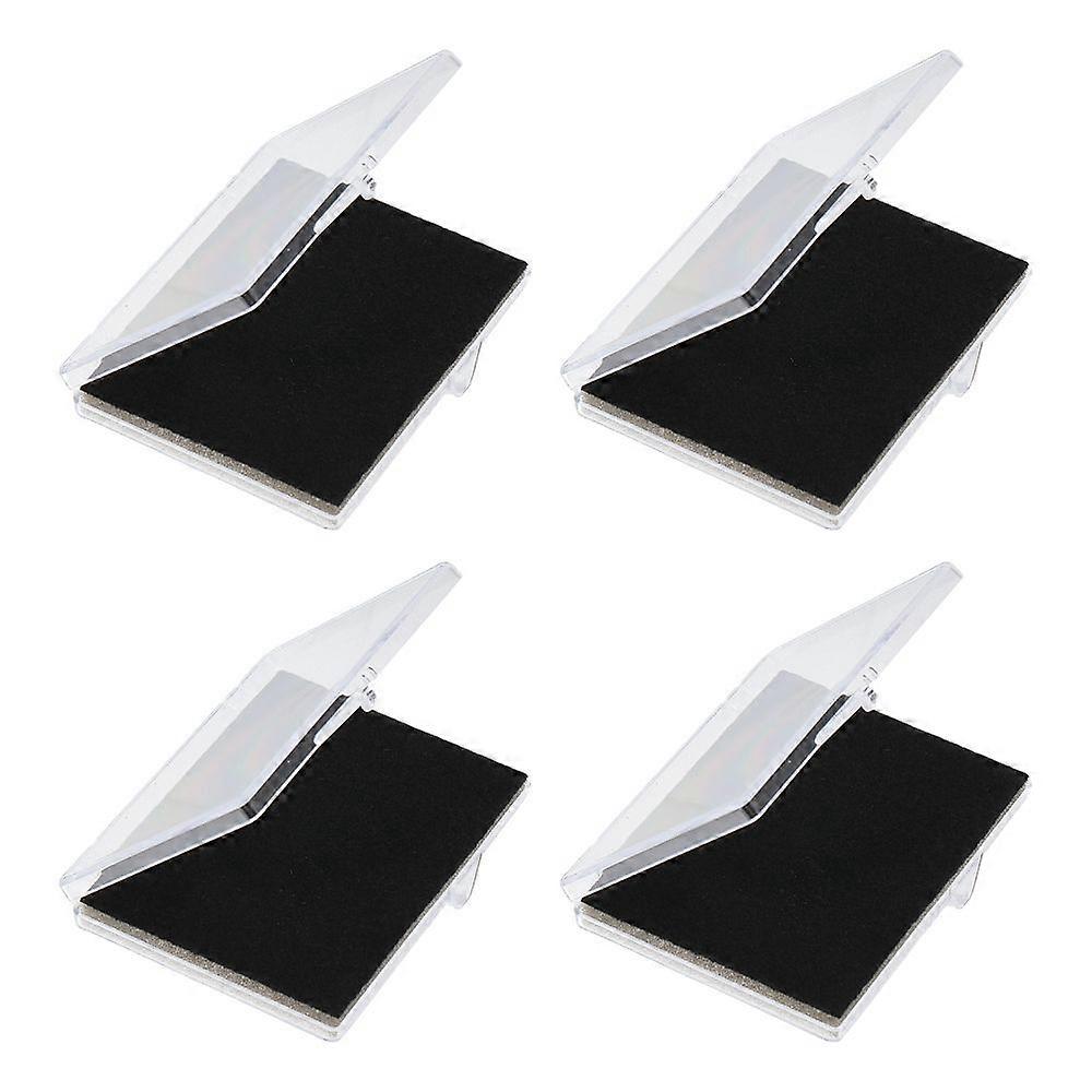 Rectangle Transparent Acrylic Loose Diamond Storage Boxes with Sponge Black 7.7x9.4x1.05cm
