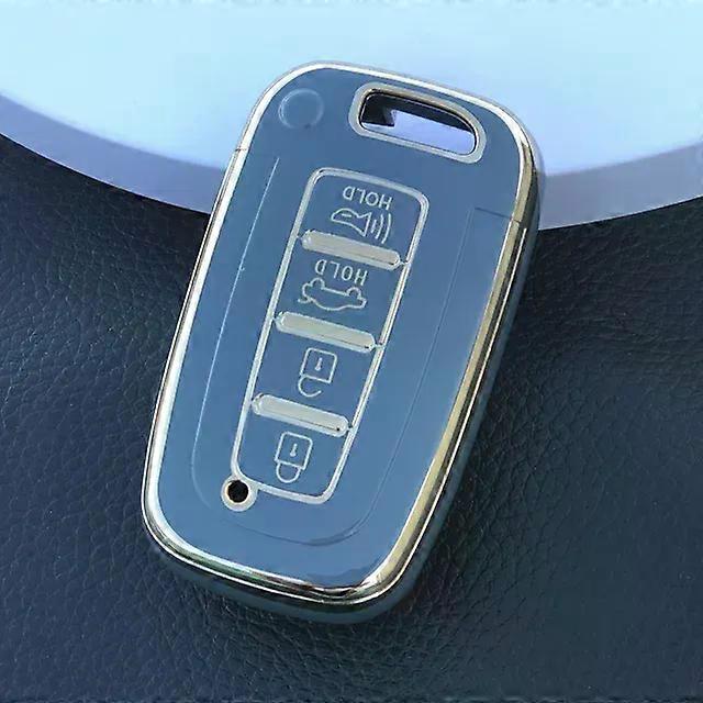 כיסוי מפתח TPU מגולוון חדש ליונדאי IX35 סונטה טוסון אזרה עבור קיה K5 K7 ספורטאז' R בוריד סורנטו 4 כפתור מארז מפתח