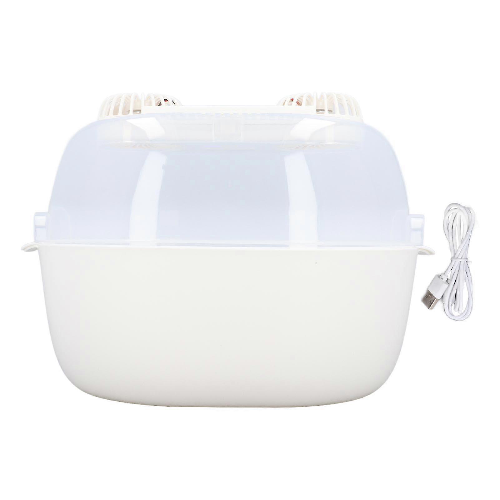 Household Defrosting Box with Dual Fan Double Layer Drain 1800mAh Timing Detachable USB Charging UV Thawing Defrosting Machine