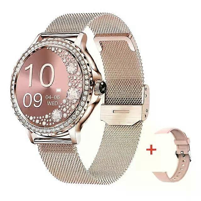 Rosegold Smart Watch For Lady Bluetooth Call 100+Sports Mode Fitness Adult Smartwatch DIY Dials For IOS Android NX19