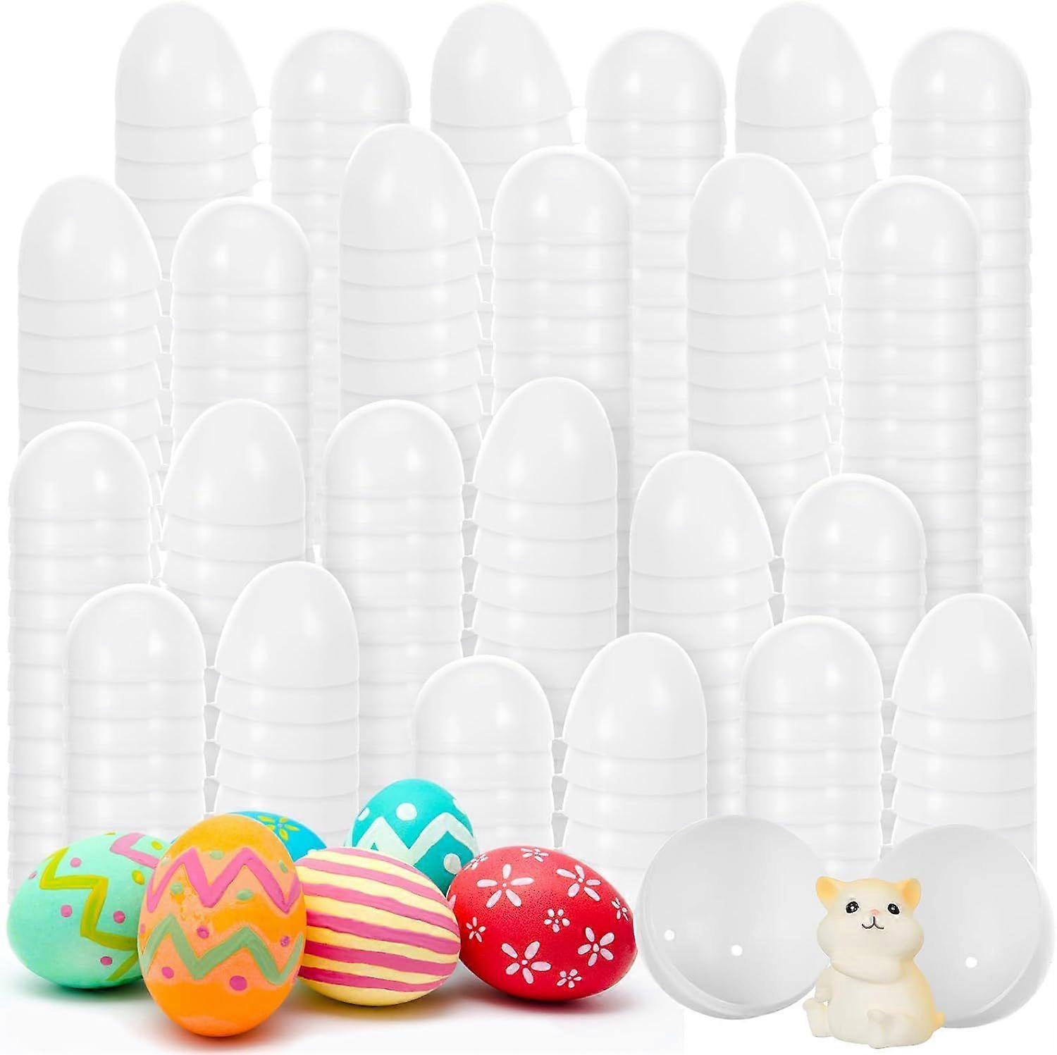DIY 4*6cm Easter Eggs Blank White Plastic Eggs Fillable Empty Bulk for Easter Basket Stuffers Fillers