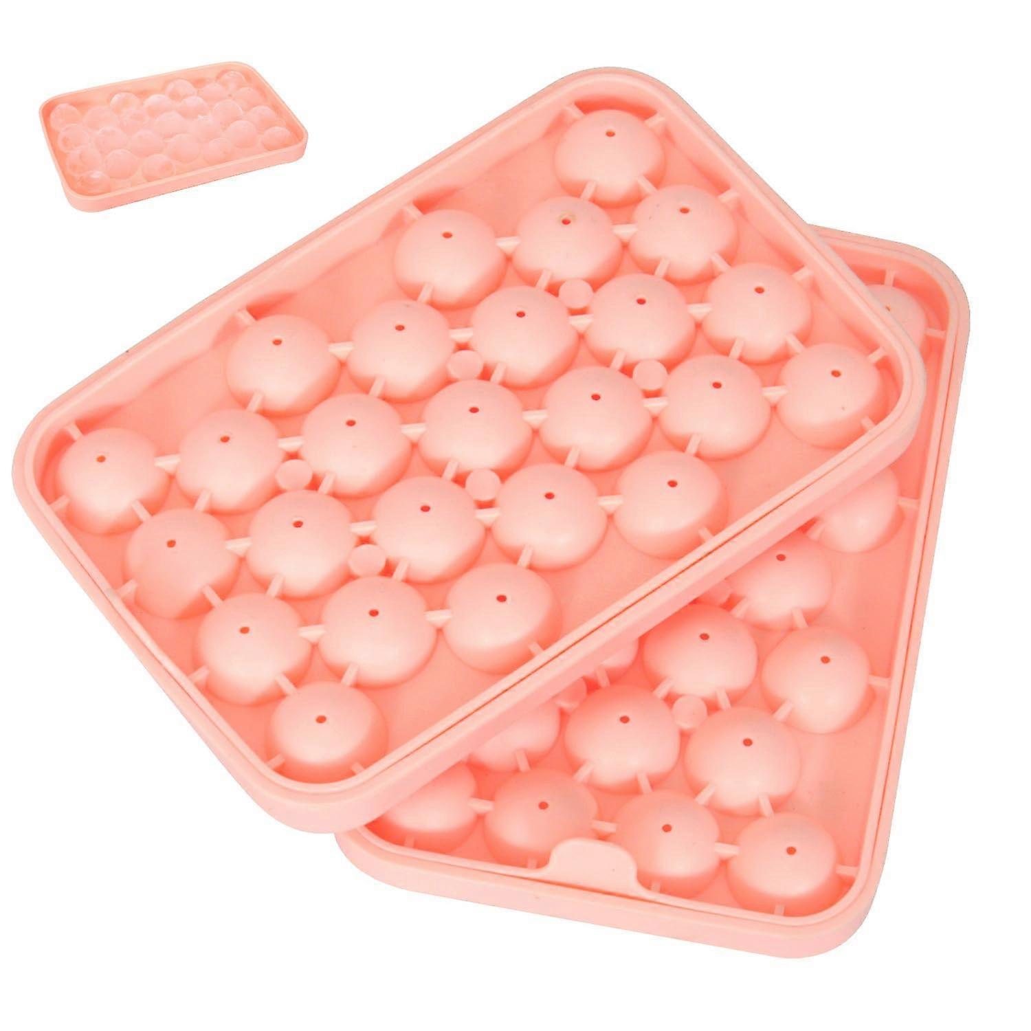 Round Ice Cube Mold Set of 2 BPA-Free 25-Ball Silicone Trays for Whiskey and Cocktail Chilling