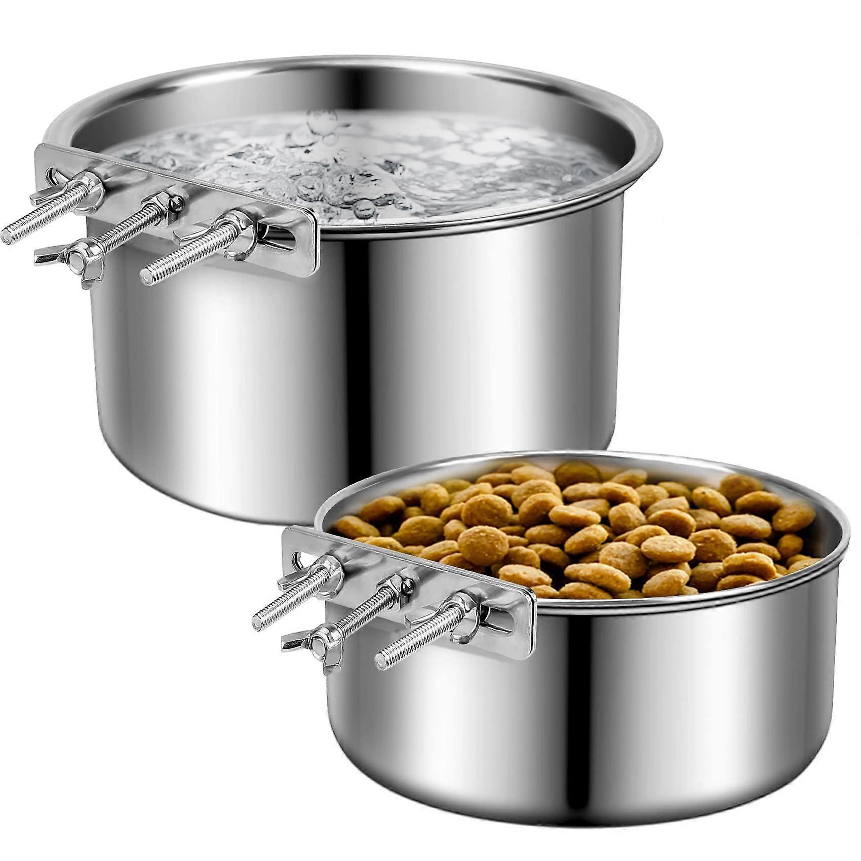 Stainless Steel Dog Bowls - 40 oz and 60 oz for Medium and Large Dogs, 7.0 x 3.7 in and 6.2 x 2.5 in Sizes