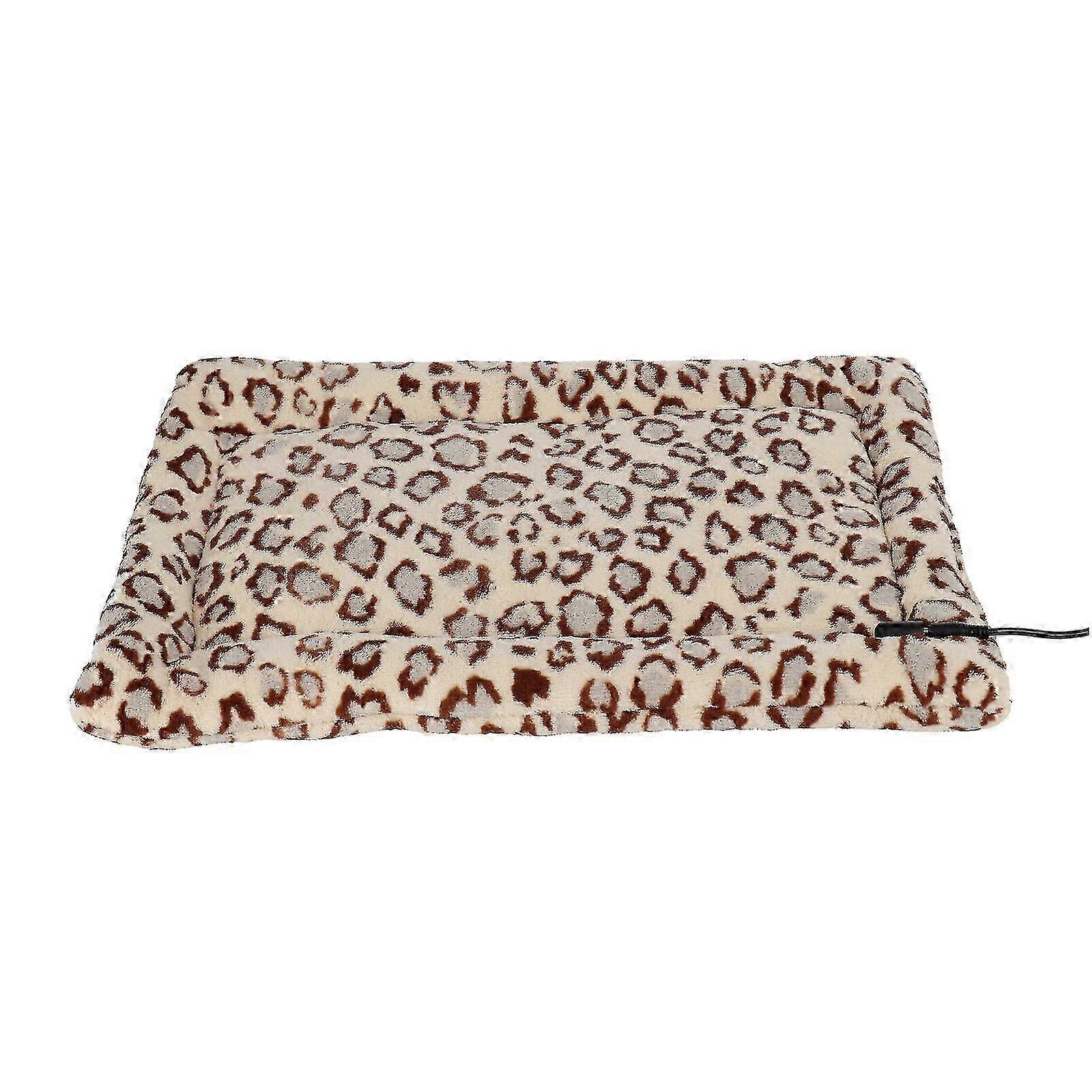 Pet Heating Pad For Dog Cat Temperature Adjustable Heated Cat Mat S Leopard