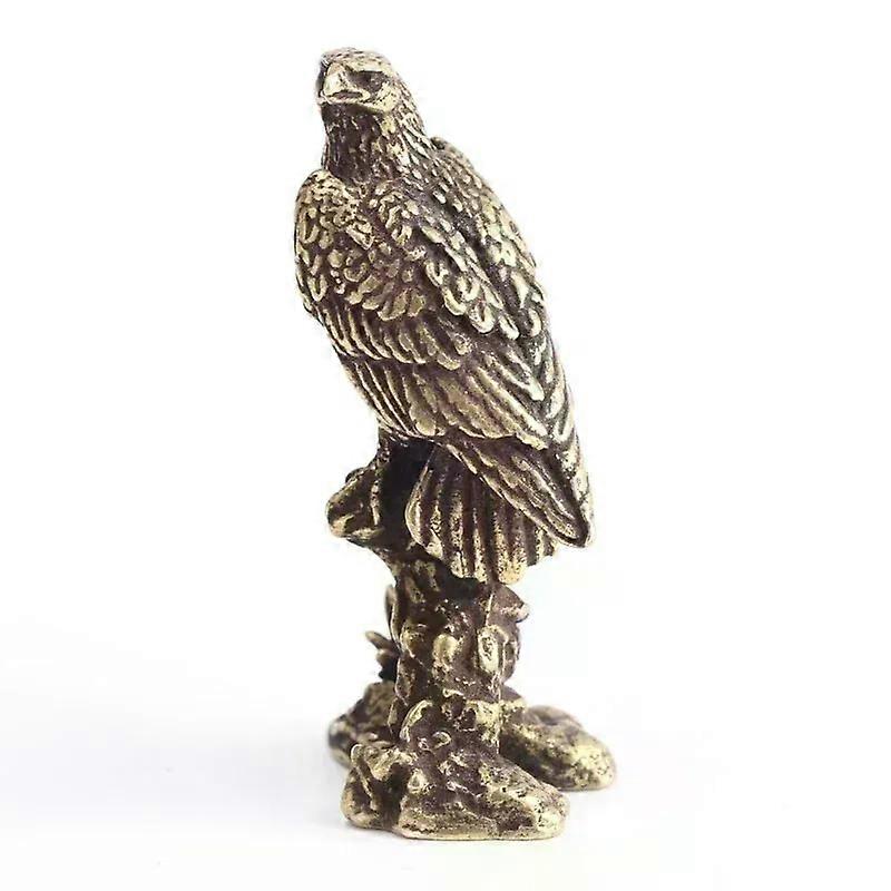 Creative Small Eagle Statue Miniature Bird Sculpture Figurine Vintage Copper Ornament for Indoor Desktop Decoration