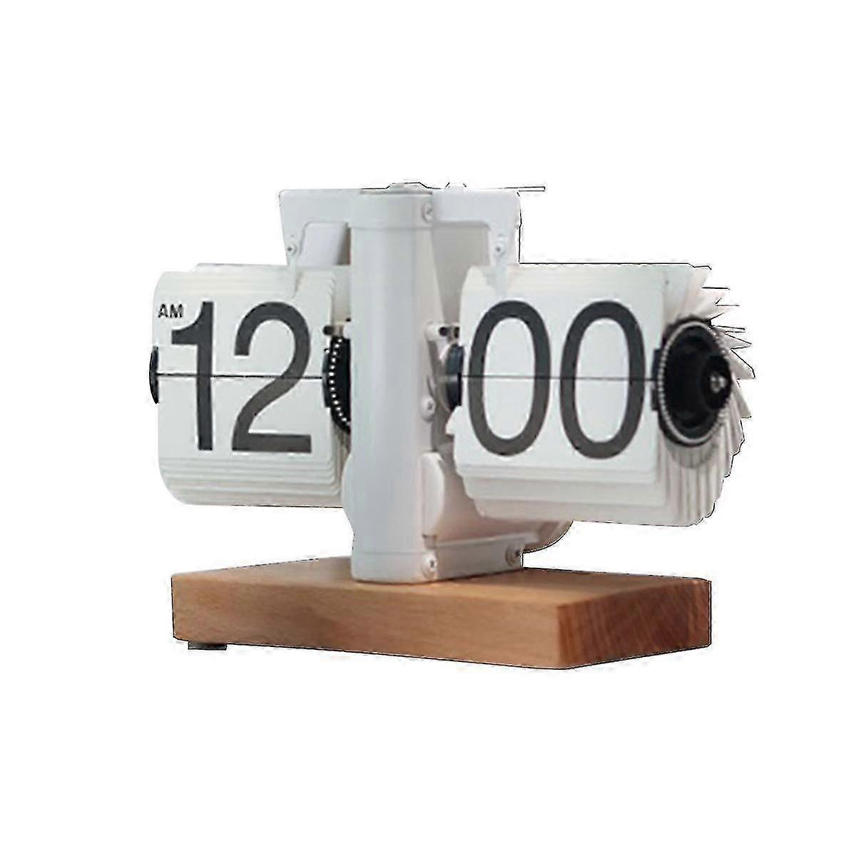 unique Personality Retro Mechanical Auto Page Turning Clock Desktop Decoration Home Digital Clock Table Cl